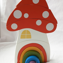 Load image into Gallery viewer, Wooden Mushroom House