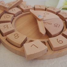 Load image into Gallery viewer, Wooden Learning Clock