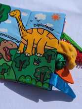 Load image into Gallery viewer, Jollybaby Dinosaur Tails Cloth Book
