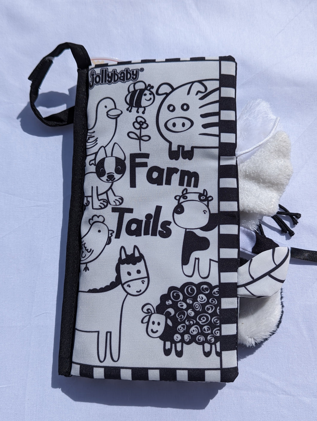 Jollybaby Animals Tails Cloth Book - Black and White