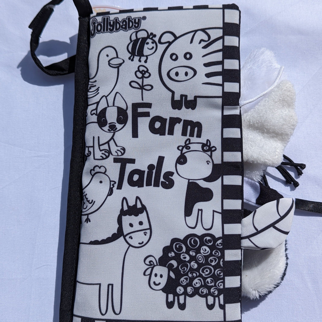 Jollybaby Animals Tails Cloth Book - Black and White