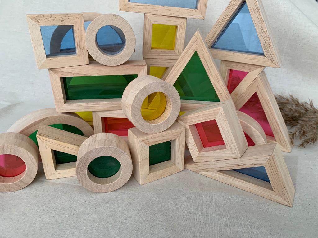 Rainbow wooden blocks