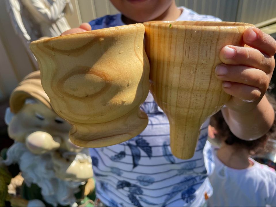 Wooden Funnel & Large Cup set- Explore Nook